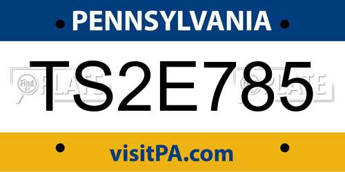 TS2E785 Pennsylvania License Plate