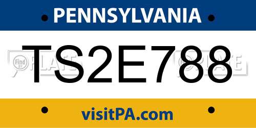 TS2E788 Pennsylvania License Plate