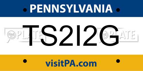 TS2I2G Pennsylvania License Plate