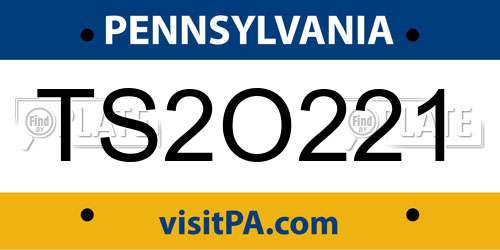 TS2O221 Pennsylvania License Plate