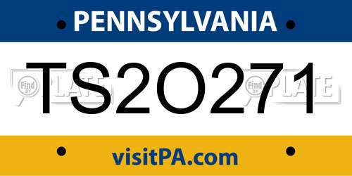 TS2O271 Pennsylvania License Plate