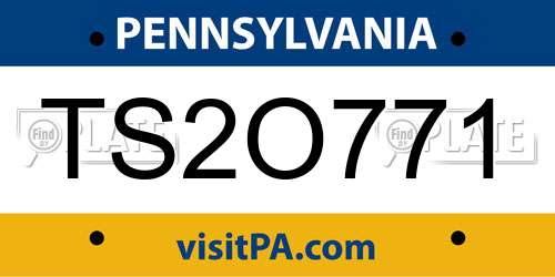 TS2O771 Pennsylvania License Plate