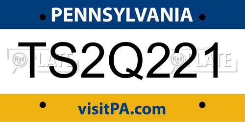TS2Q221 Pennsylvania License Plate