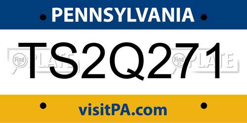 TS2Q271 Pennsylvania License Plate