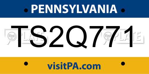TS2Q771 Pennsylvania License Plate