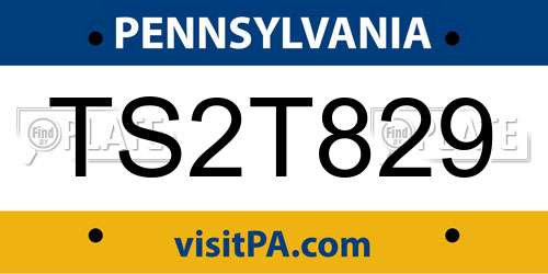 TS2T829 Pennsylvania License Plate