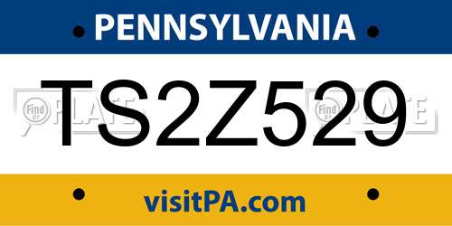 TS2Z529 Pennsylvania License Plate