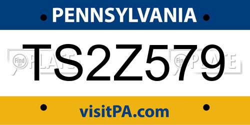 TS2Z579 Pennsylvania License Plate