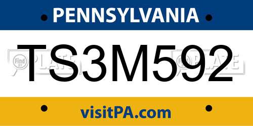 TS3M592 Pennsylvania License Plate