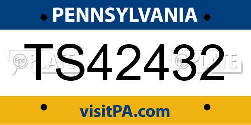 TS42432 Pennsylvania License Plate