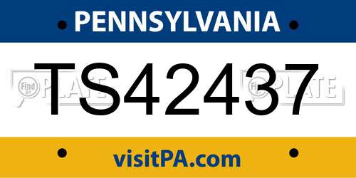 TS42437 Pennsylvania License Plate