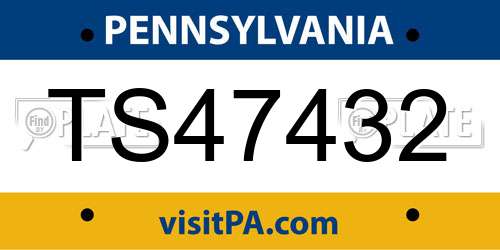 TS47432 Pennsylvania License Plate