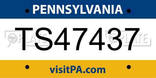 TS47437 Pennsylvania License Plate