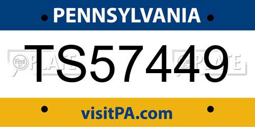 TS57449 Pennsylvania License Plate