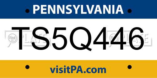 TS5Q446 Pennsylvania License Plate