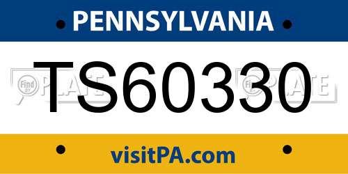 TS60330 Pennsylvania License Plate