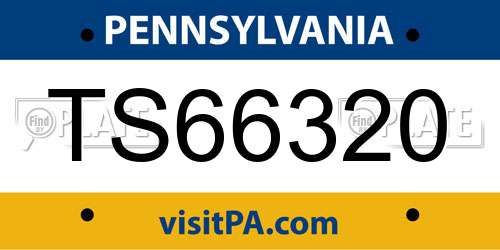 TS66320 Pennsylvania License Plate
