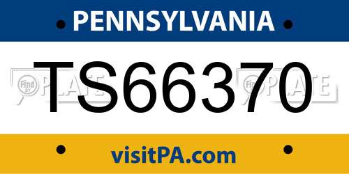 TS66370 Pennsylvania License Plate