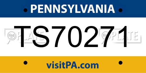TS70271 Pennsylvania License Plate
