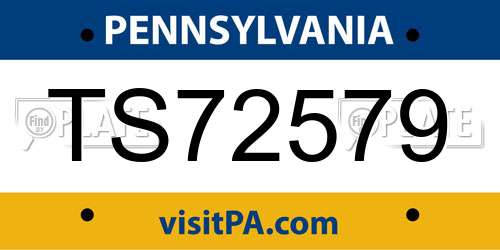 TS72579 Pennsylvania License Plate