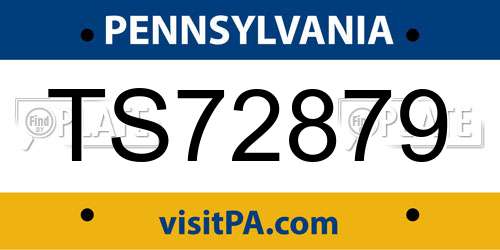 TS72879 Pennsylvania License Plate