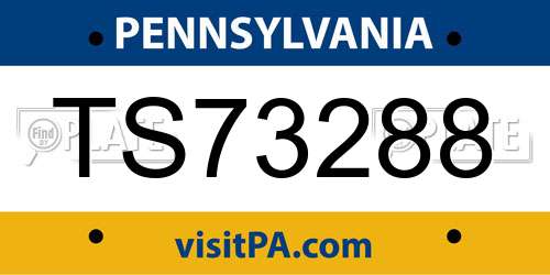 TS73288 Pennsylvania License Plate