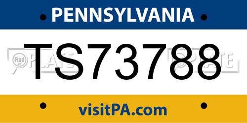 TS73788 Pennsylvania License Plate
