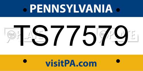 TS77579 Pennsylvania License Plate