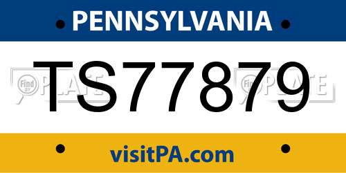 TS77879 Pennsylvania License Plate