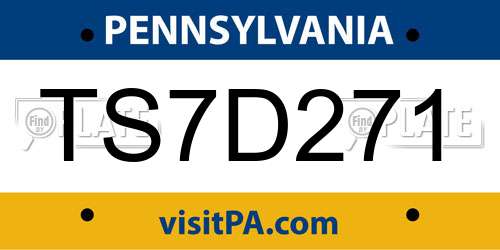 TS7D271 Pennsylvania License Plate