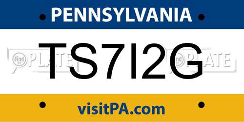 TS7I2G Pennsylvania License Plate