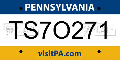 TS7O271 Pennsylvania License Plate