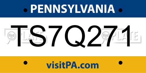 TS7Q271 Pennsylvania License Plate