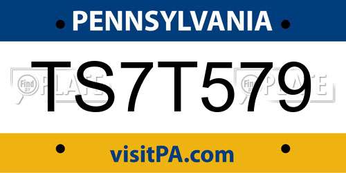 TS7T579 Pennsylvania License Plate