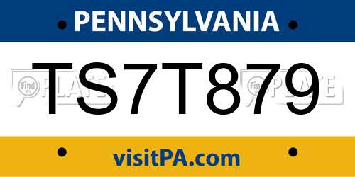 TS7T879 Pennsylvania License Plate
