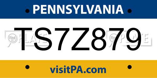 TS7Z879 Pennsylvania License Plate