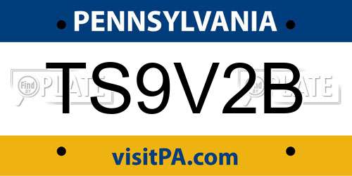 TS9V2B Pennsylvania License Plate