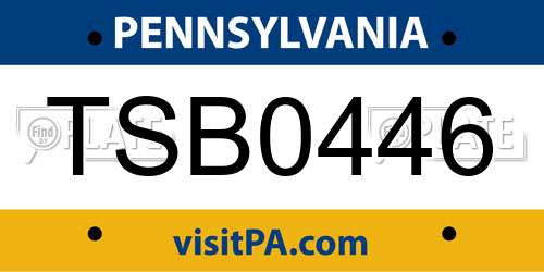 TSB0446 Pennsylvania License Plate