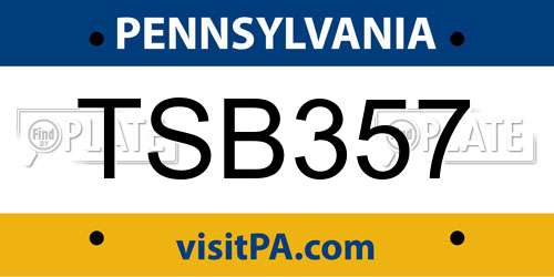 TSB357 Pennsylvania License Plate