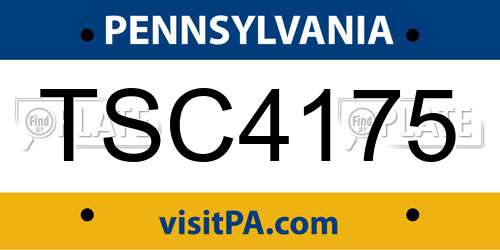 TSC4175 Pennsylvania License Plate