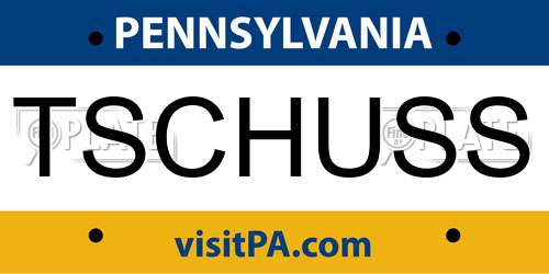 TSCHUSS Pennsylvania License Plate