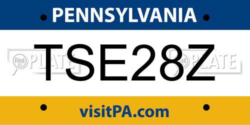 TSE28Z Pennsylvania License Plate