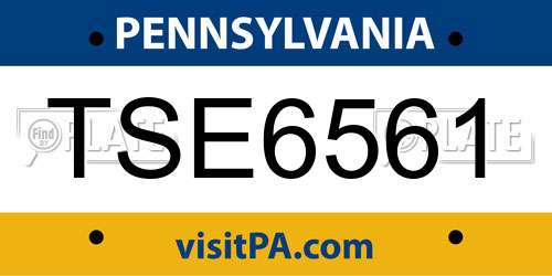 TSE6561 Pennsylvania License Plate