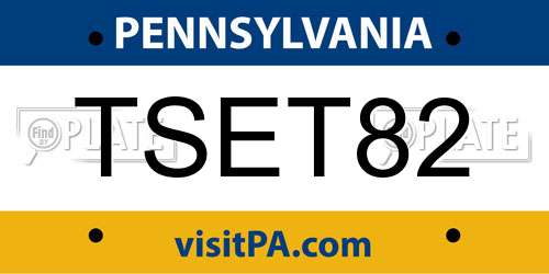 TSET82 Pennsylvania License Plate
