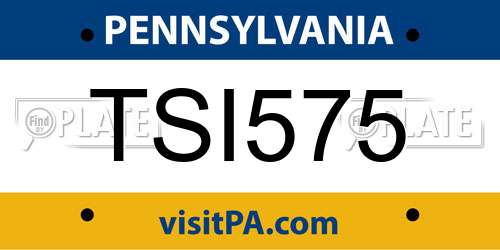TSI575 Pennsylvania License Plate
