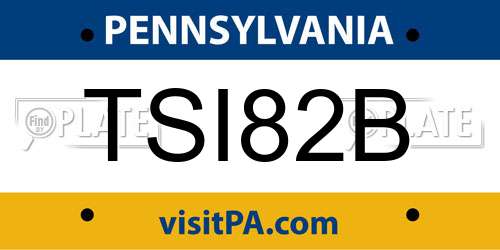 TSI82B Pennsylvania License Plate