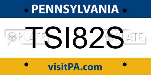 TSI82S Pennsylvania License Plate