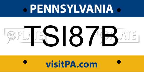 TSI87B Pennsylvania License Plate