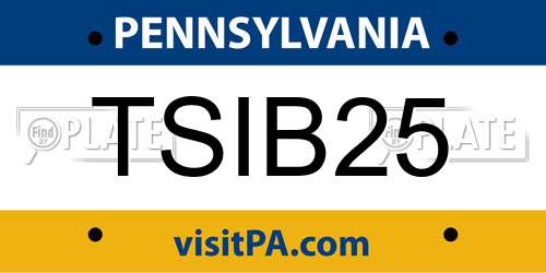 TSIB25 Pennsylvania License Plate