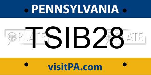 TSIB28 Pennsylvania License Plate
